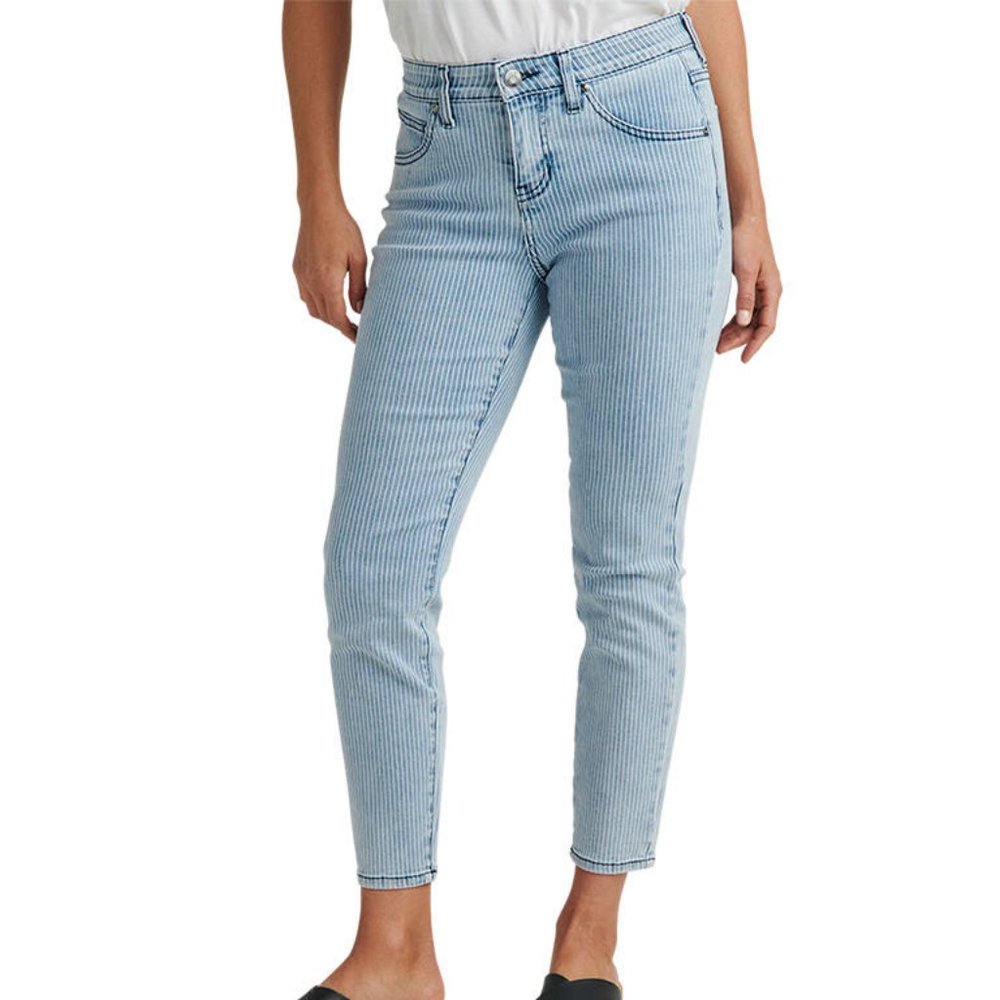 NWT Jag Cecilia Mid Rise Pinstripe Ankle Skinny Jean